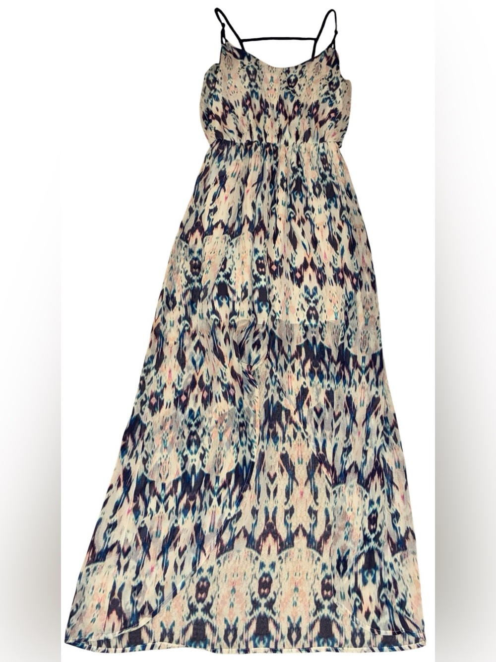 Xhilaration Maxi Dress Small Boho Flowy Floral Summer Vacation Lightweight